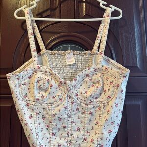 Floral Corset Top with Straps
